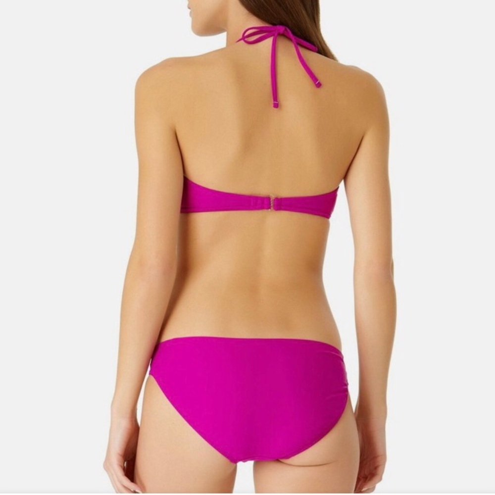 No Boundaries Juniors' Strappy Solid High-Neck Swim Top - Picture 6 of 11